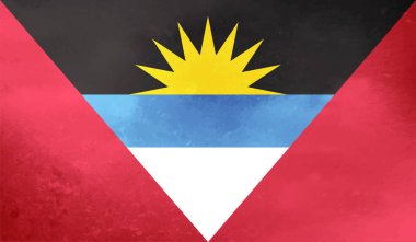 Grunge deseni Antigua ve Barbuda ulusal bayrak sembolü. Çizik konsept