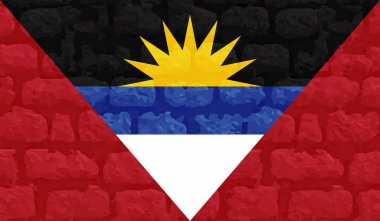 Grunge deseni Antigua ve Barbuda ulusal bayrak sembolü. Çizik konsept