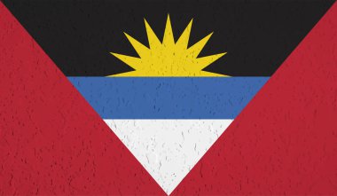 Grunge deseni Antigua ve Barbuda ulusal bayrak sembolü. Çizik konsept