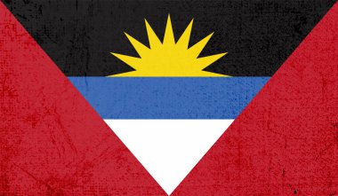 Grunge deseni Antigua ve Barbuda ulusal bayrak sembolü. Çizik konsept
