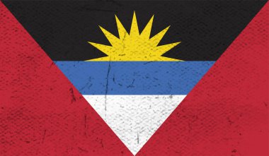 Grunge deseni Antigua ve Barbuda ulusal bayrak sembolü. Çizik konsept