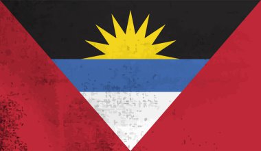 Grunge deseni Antigua ve Barbuda ulusal bayrak sembolü. Çizik konsept
