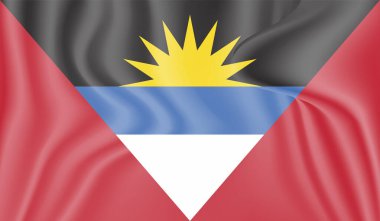 Grunge deseni Antigua ve Barbuda ulusal bayrak sembolü. Çizik konsept