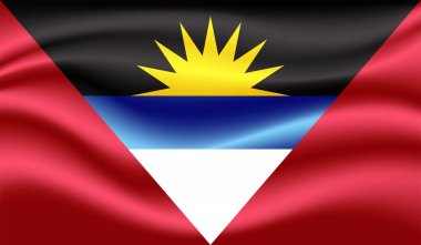 Grunge deseni Antigua ve Barbuda ulusal bayrak sembolü. Çizik konsept