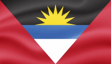 Grunge deseni Antigua ve Barbuda ulusal bayrak sembolü. Çizik konsept