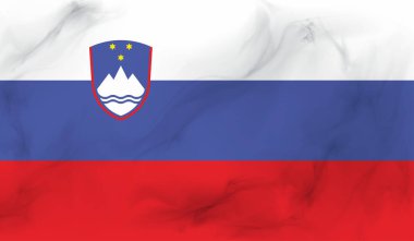 Sallanan grunge desenli Slovenya bayrağı. Vektör arkaplanı.