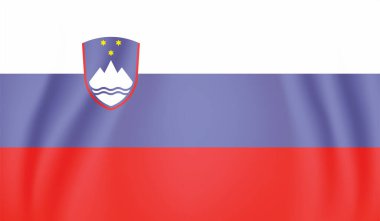 Sallanan grunge desenli Slovenya bayrağı. Vektör arkaplanı.