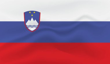 Sallanan grunge desenli Slovenya bayrağı. Vektör arkaplanı.