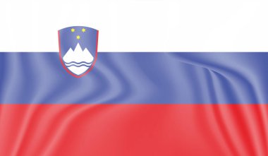 Sallanan grunge desenli Slovenya bayrağı. Vektör arkaplanı.