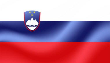 Sallanan grunge desenli Slovenya bayrağı. Vektör arkaplanı.