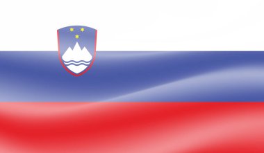 Sallanan grunge desenli Slovenya bayrağı. Vektör arkaplanı.