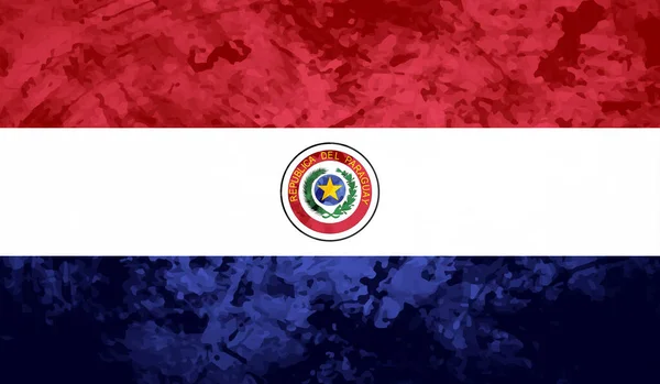 Paraguay Flagge Mit Wehender Grunge Textur Vektorhintergrund — Stockvektor