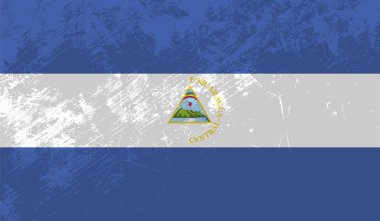 Grunge Nikaragua bayrağı. Vektör arkaplanı.