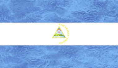 Grunge Nikaragua bayrağı. Vektör arkaplanı.