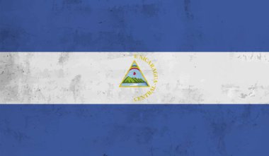 Grunge Nikaragua bayrağı. Vektör arkaplanı.