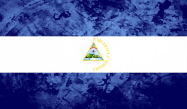 Grunge Nikaragua bayrağı. Vektör arkaplanı.