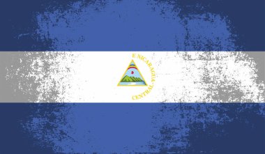 Grunge Nikaragua bayrağı. Vektör arkaplanı.