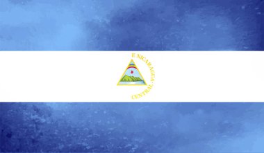 Grunge Nikaragua bayrağı. Vektör arkaplanı.