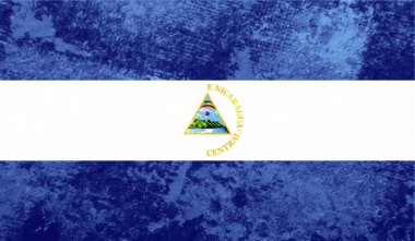 Grunge Nikaragua bayrağı. Vektör arkaplanı.