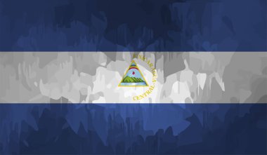 Grunge Nikaragua bayrağı. Vektör arkaplanı.