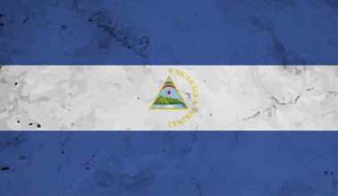 Grunge Nikaragua bayrağı. Vektör arkaplanı.