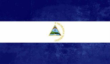 Grunge Nikaragua bayrağı. Vektör arkaplanı.