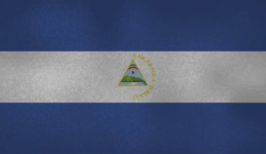 Grunge Nikaragua bayrağı. Vektör arkaplanı.