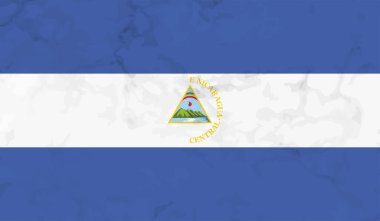 Grunge Nikaragua bayrağı. Vektör arkaplanı.