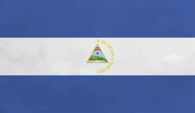 Grunge Nikaragua bayrağı. Vektör arkaplanı.