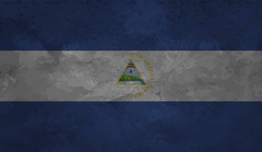 Grunge Nikaragua bayrağı. Vektör arkaplanı.