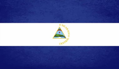 Grunge Nikaragua bayrağı. Vektör arkaplanı.