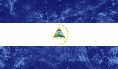 Grunge Nikaragua bayrağı. Vektör arkaplanı.