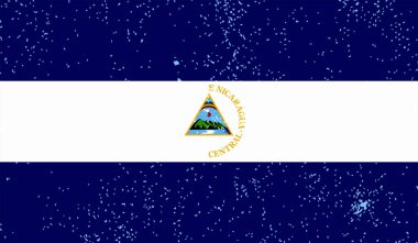 Grunge Nikaragua bayrağı. Vektör arkaplanı.