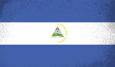 Grunge Nikaragua bayrağı. Vektör arkaplanı.