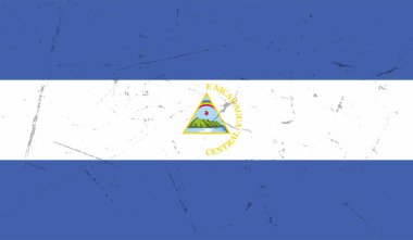 Grunge Nikaragua bayrağı. Vektör arkaplanı.