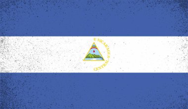 Grunge Nikaragua bayrağı. Vektör arkaplanı.
