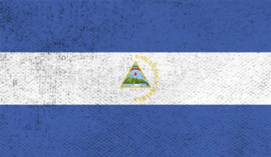 Grunge Nikaragua bayrağı. Vektör arkaplanı.