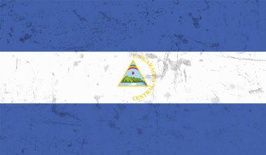 Grunge Nikaragua bayrağı. Vektör arkaplanı.