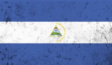 Grunge Nikaragua bayrağı. Vektör arkaplanı.