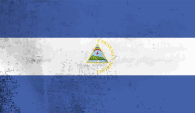 Grunge Nikaragua bayrağı. Vektör arkaplanı.