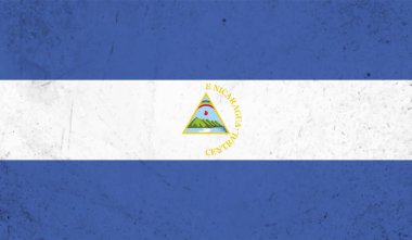 Grunge Nikaragua bayrağı. Vektör arkaplanı.