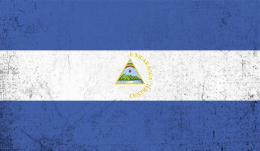 Grunge Nikaragua bayrağı. Vektör arkaplanı.