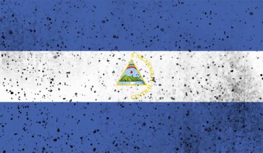 Grunge Nikaragua bayrağı. Vektör arkaplanı.