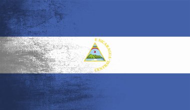 Grunge Nikaragua bayrağı. Vektör arkaplanı.