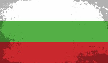 El sallayan grunge desenli Bulgaristan bayrağı. Vektör arkaplanı.