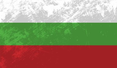 El sallayan grunge desenli Bulgaristan bayrağı. Vektör arkaplanı.