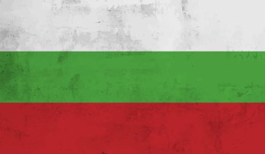 El sallayan grunge desenli Bulgaristan bayrağı. Vektör arkaplanı.