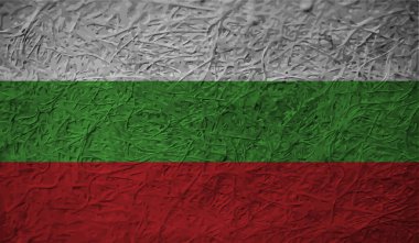 El sallayan grunge desenli Bulgaristan bayrağı. Vektör arkaplanı.