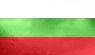El sallayan grunge desenli Bulgaristan bayrağı. Vektör arkaplanı.