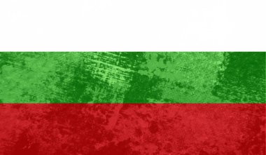 El sallayan grunge desenli Bulgaristan bayrağı. Vektör arkaplanı.